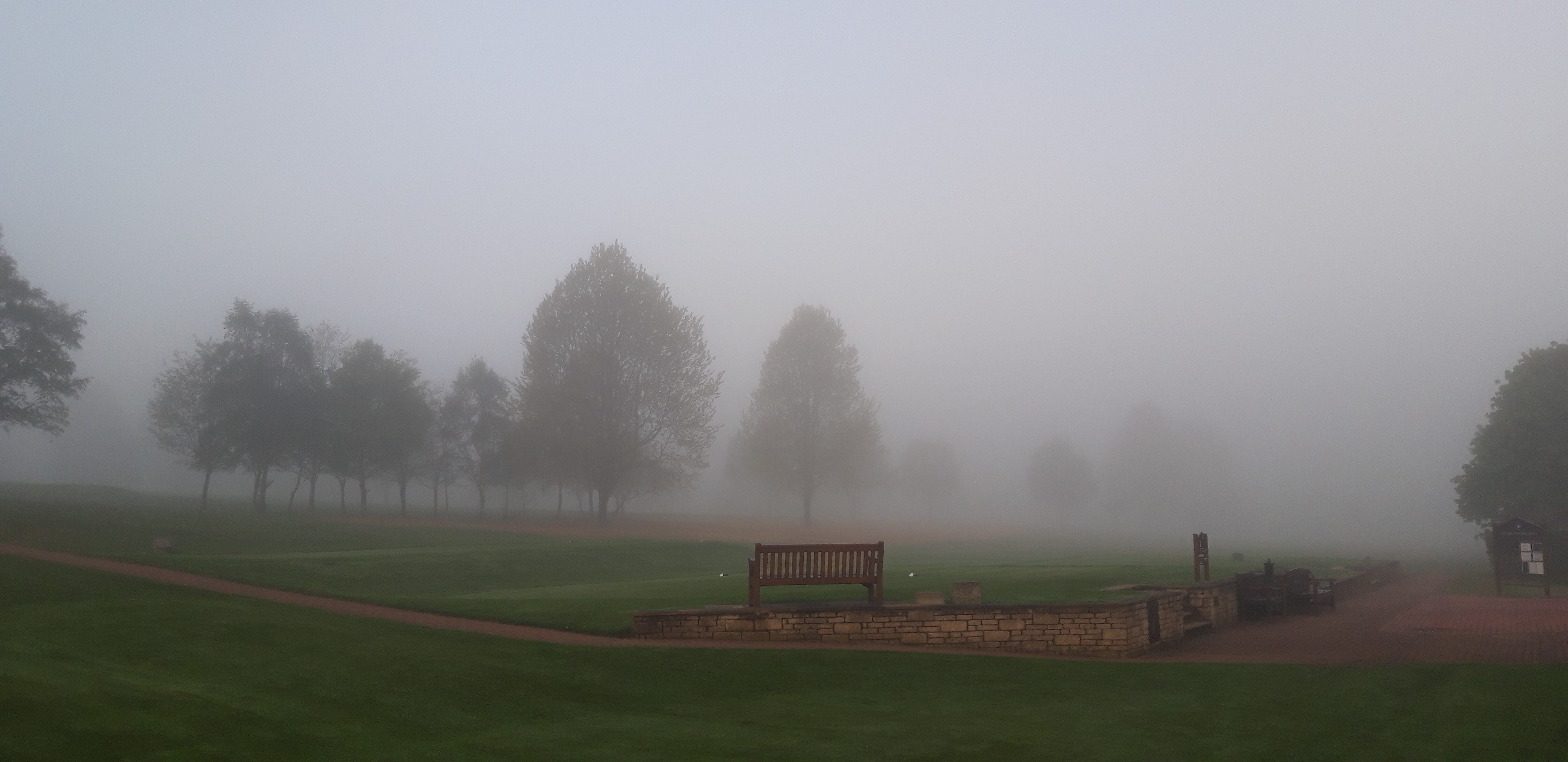 Course closed until fog clears