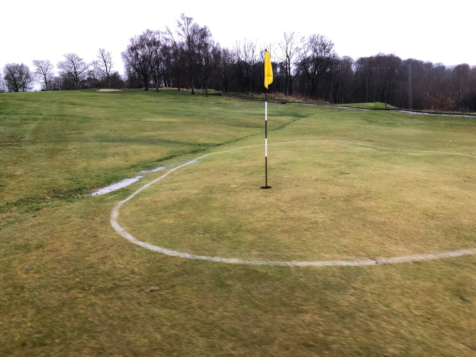 Temporary greens in play