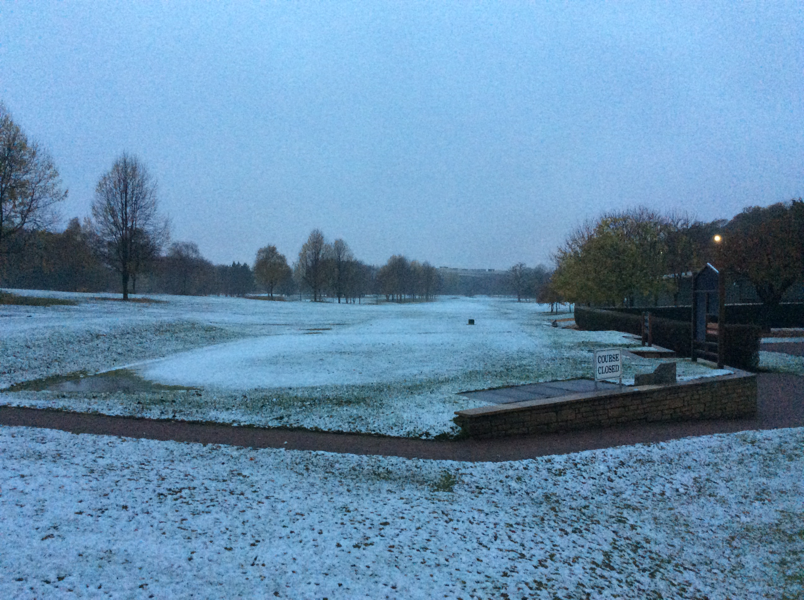 Course Open but light Snow covering.