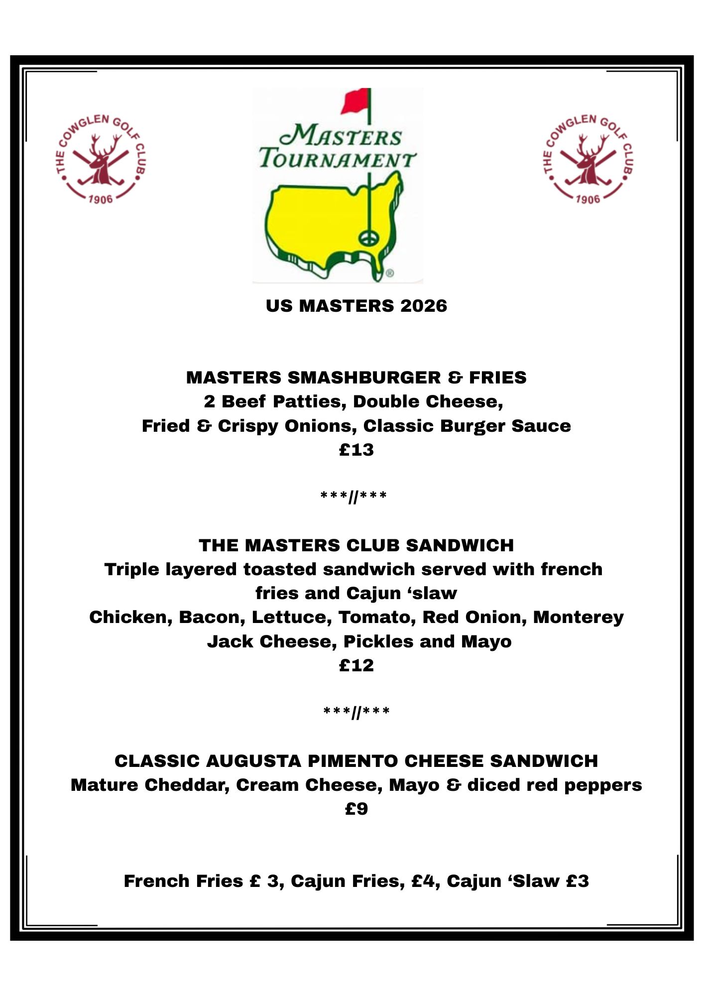 Masters Texas Scramble